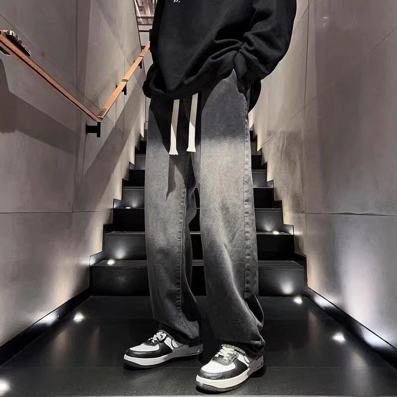 Special For Old Ruffian Handsome Long Pants Men'S New Gradient Color Straight Tube Loose Casual Jeans - Image 5